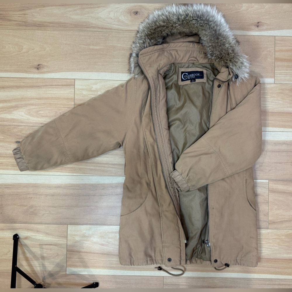 Classic Tan Jacket with Faux Fur Hood